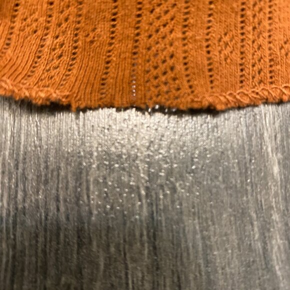 Lykke Wullf Brown Cotton Pointelle Long Sleeve Top Size M - Picture 8 of 8